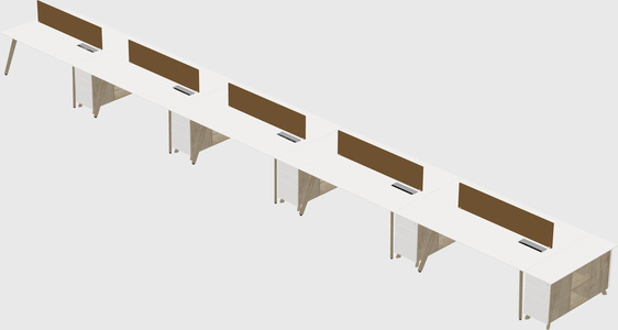 Rectangular shared desk