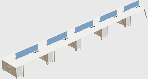 Rectangular shared desk