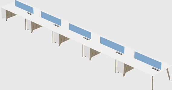 Rectangular shared desk
