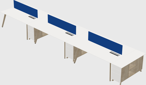 Rectangular shared desk