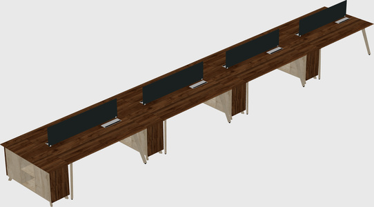 Rectangular shared desk