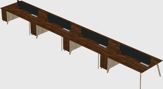 Rectangular shared desk