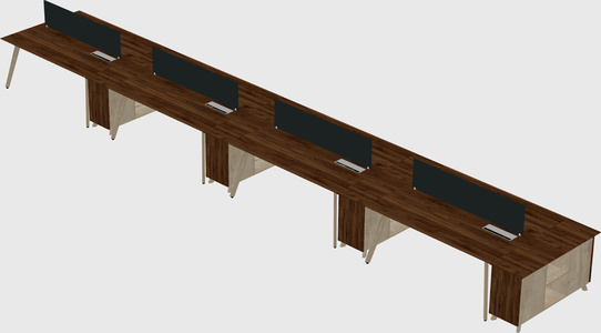 Rectangular shared desk
