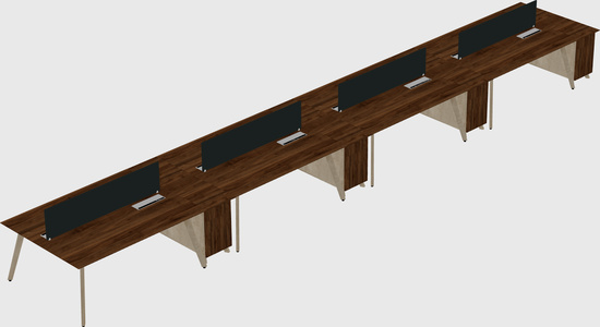 Rectangular shared desk