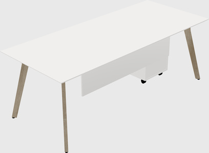 Modern spacious rectangular executive desk/table - solid wood frame