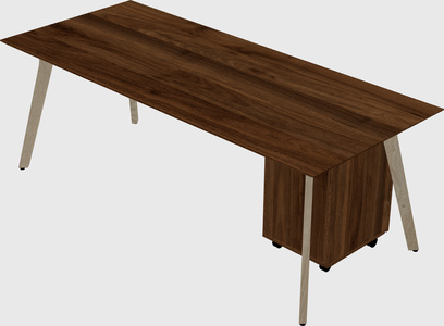 Modern spacious rectangular executive desk/table - solid wood frame