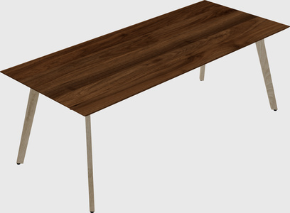 Modern spacious rectangular executive desk/table - solid wood frame