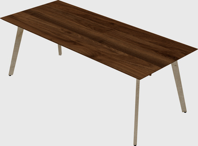 Modern spacious rectangular executive desk/table - solid wood frame
