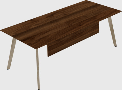 Modern spacious rectangular executive desk/table - solid wood frame