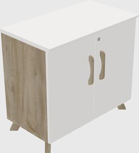 Low swinging door cabinet