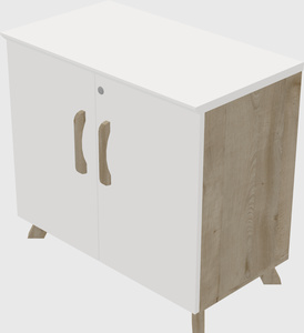 Low swinging door cabinet