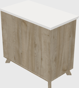 Low swinging door cabinet