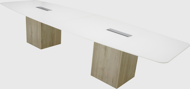 Boat-shaped meeting table