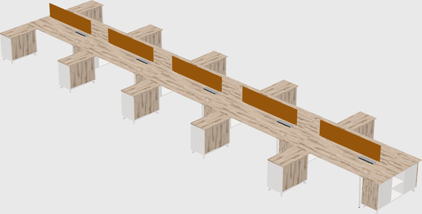 L-shaped shared desk