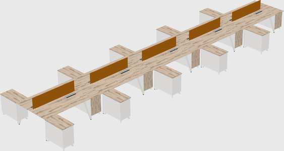 L-shaped shared desk
