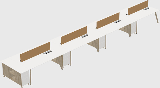 Rectangular shared desk