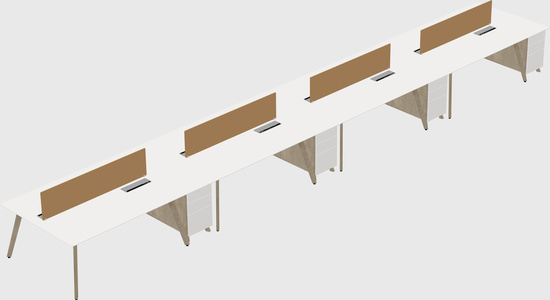 Rectangular shared desk