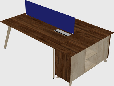 Mesa compartilhada retangular