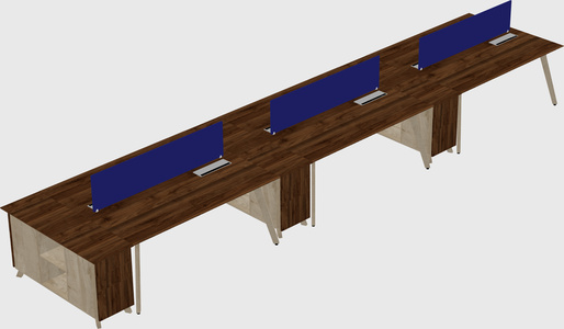 Rectangular shared desk