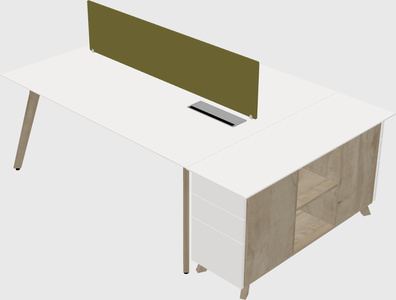 Rectangular shared desk