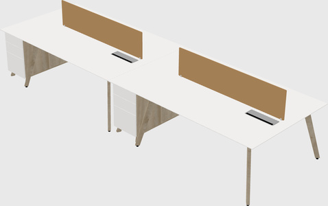 Rectangular shared desk