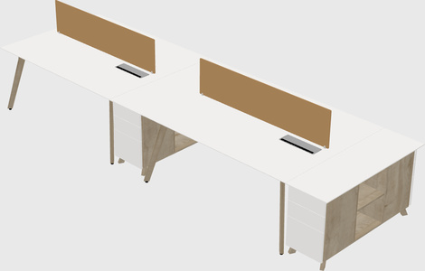 Rectangular shared desk