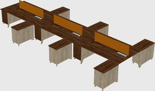 L-shaped shared desk