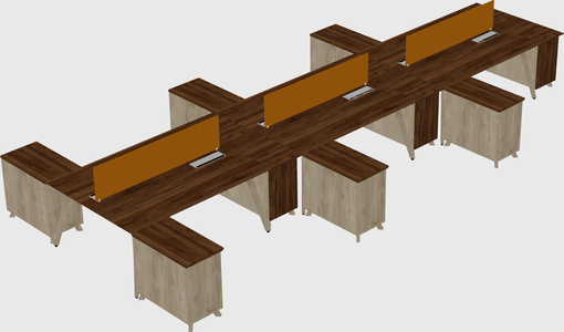L-shaped shared desk