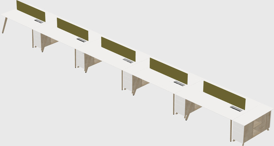 Rectangular shared desk