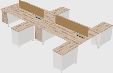 L-shaped shared desk