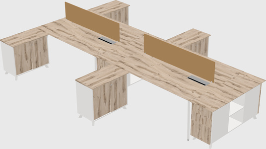 L-shaped shared desk