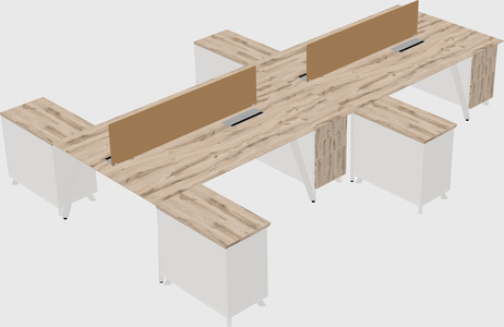 L-shaped shared desk