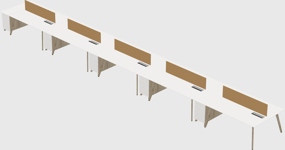 Rectangular shared desk
