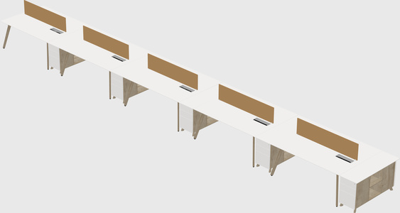 Rectangular shared desk
