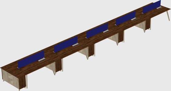 Rectangular shared desk