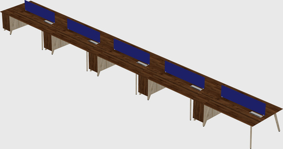 Rectangular shared desk
