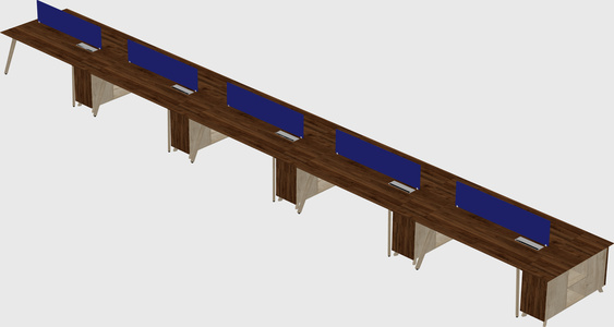 Rectangular shared desk