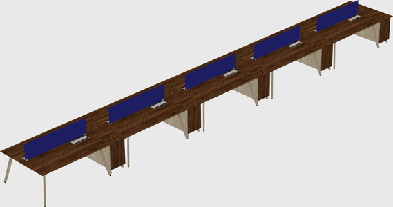 Rectangular shared desk