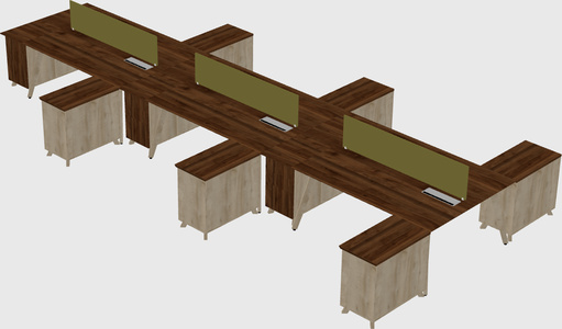 L-shaped shared desk