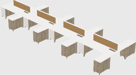 L-shaped shared desk