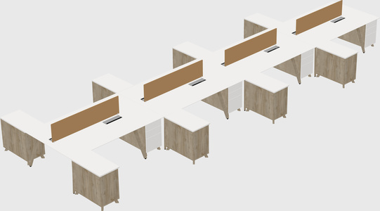 L-shaped shared desk