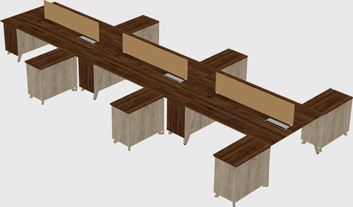 L-shaped shared desk