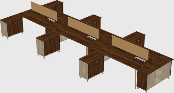 L-shaped shared desk