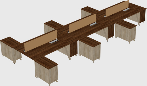 L-shaped shared desk