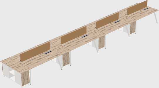 Rectangular shared desk