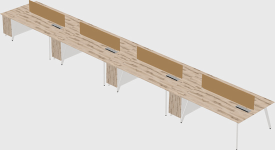 Rectangular shared desk