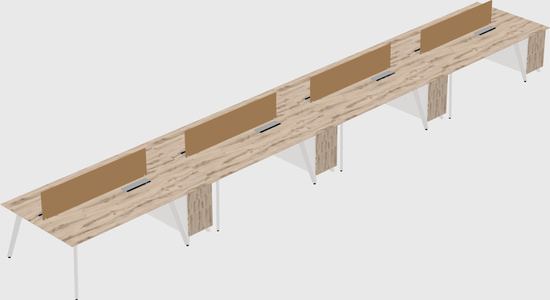 Rectangular shared desk