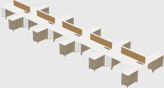 L-shaped shared desk