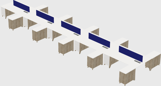 L-shaped shared desk