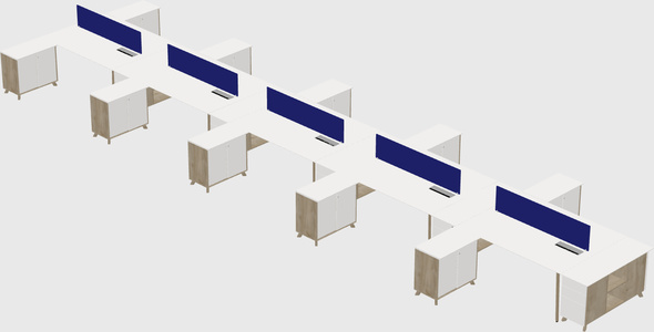 L-shaped shared desk